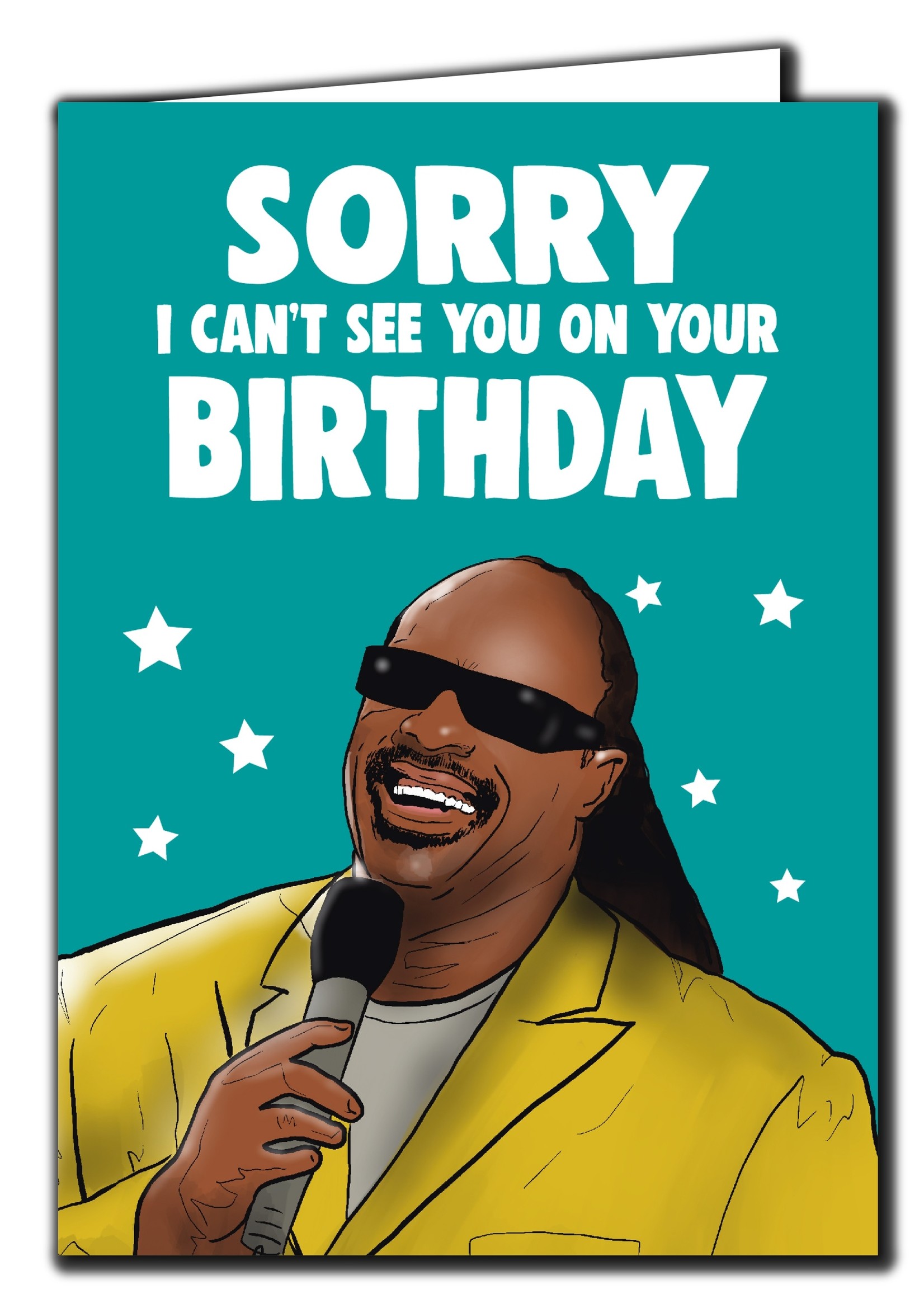 Cheeky Chops Cards & Wanky Candles Birthday Card Stevie Wonder
