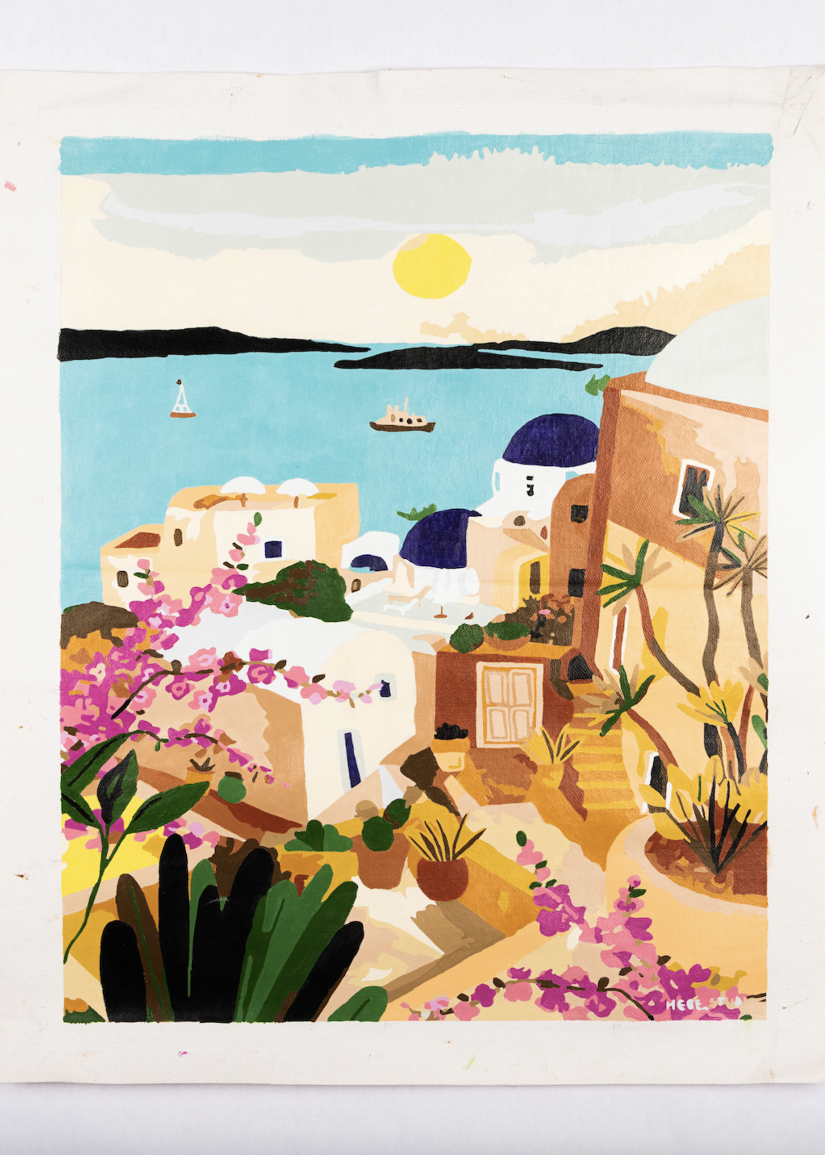 paint anywhere Dreamy Santorini  by Hebe Studio Paint by Numbers