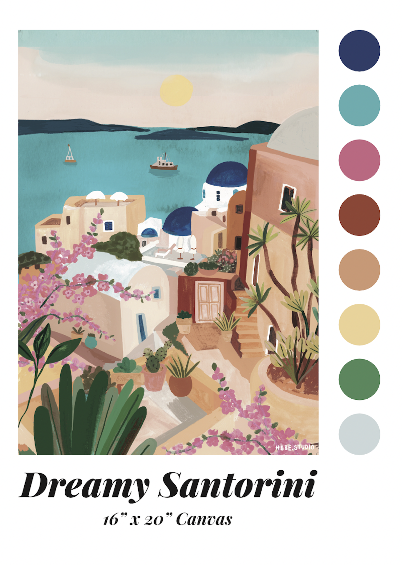 paint anywhere Dreamy Santorini  by Hebe Studio Paint by Numbers