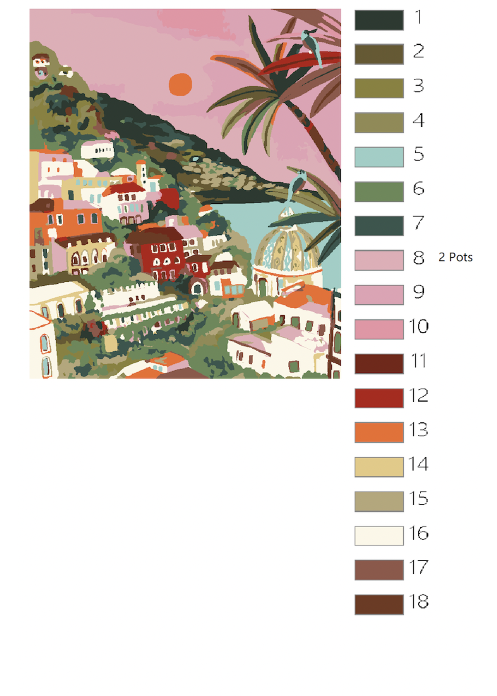 paint anywhere Amalfi Sunset by Hebe Studio Paint by Numbers
