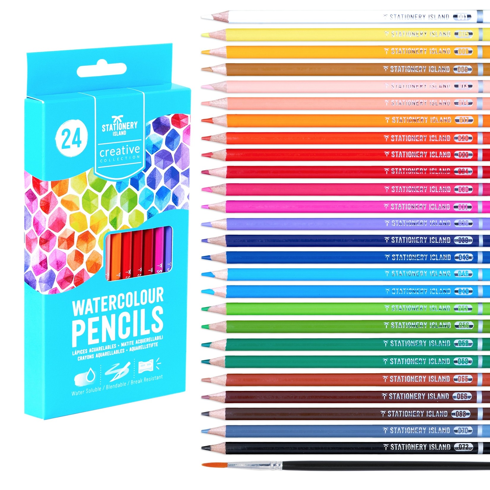 Stationery Island Watercolor Pencils - Set of 24