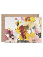 Hartland Brooklyn Thank you Pansies with Gold Foil