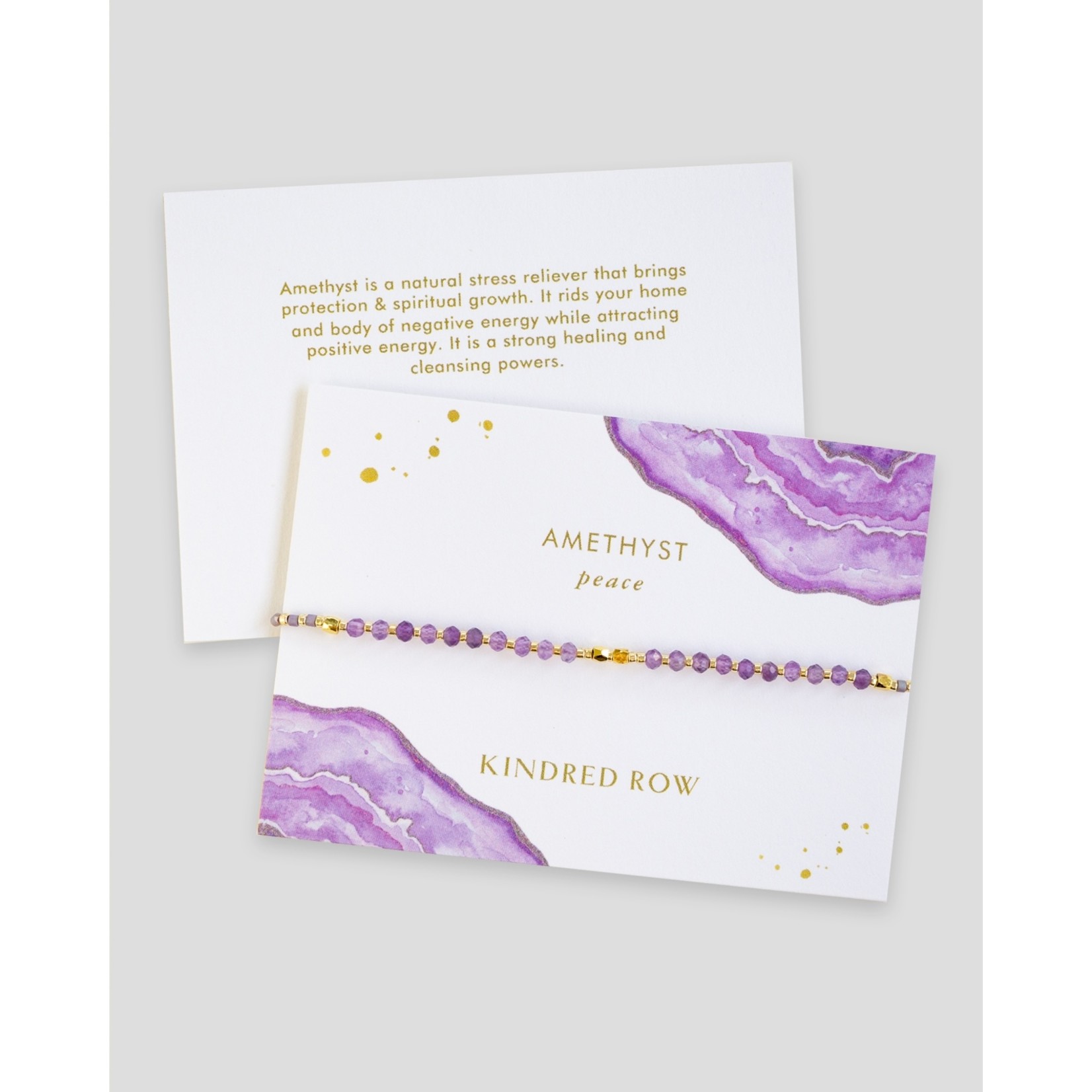 Kindred Row Amethyst Healing Gemstone Stacking Bracelet