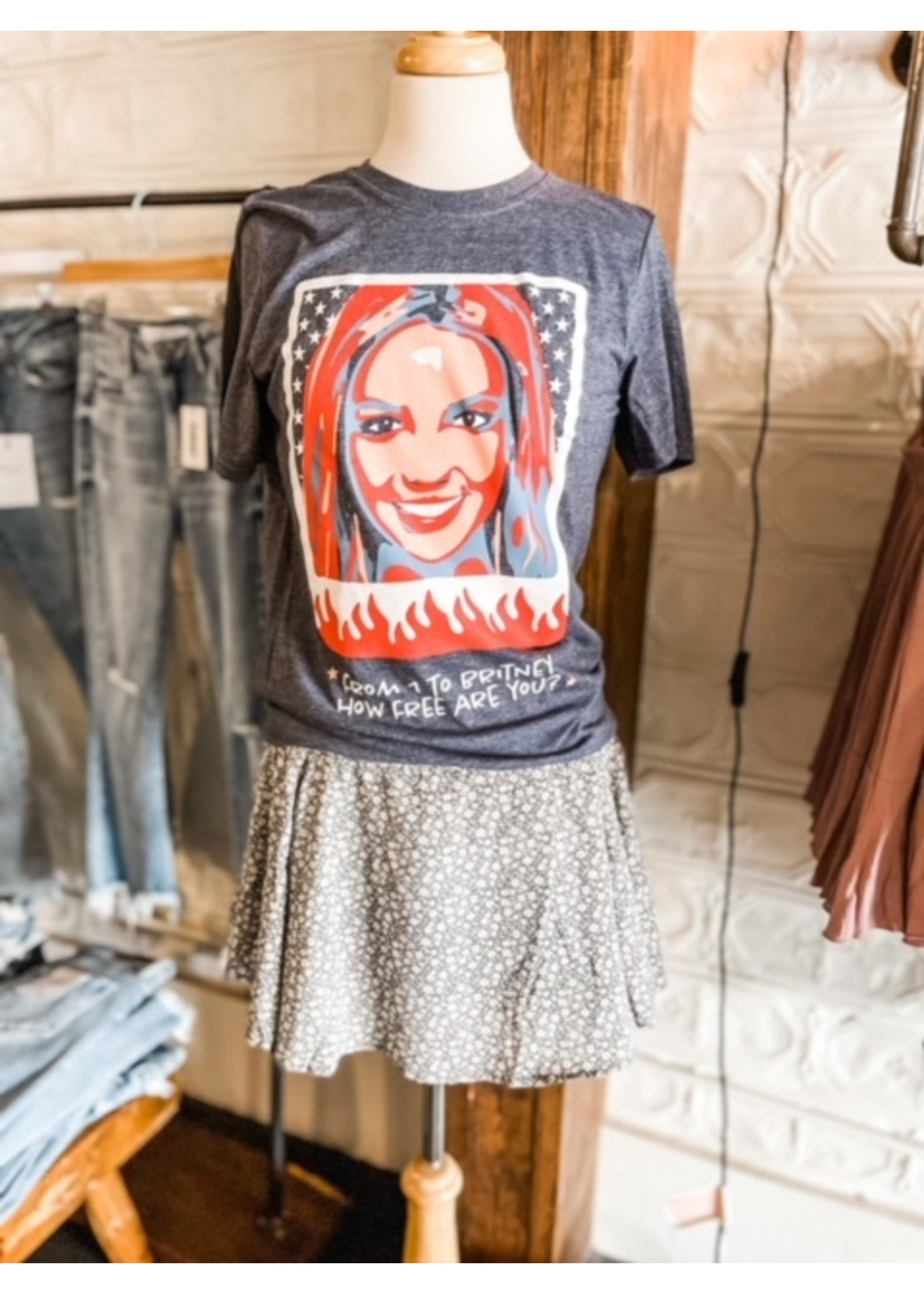 Floral Flare Skirt-L