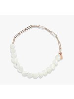 Pearl Heart Paperclip Chain Stretch Bracelet