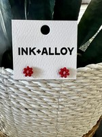 Petite Flower Earrings Red