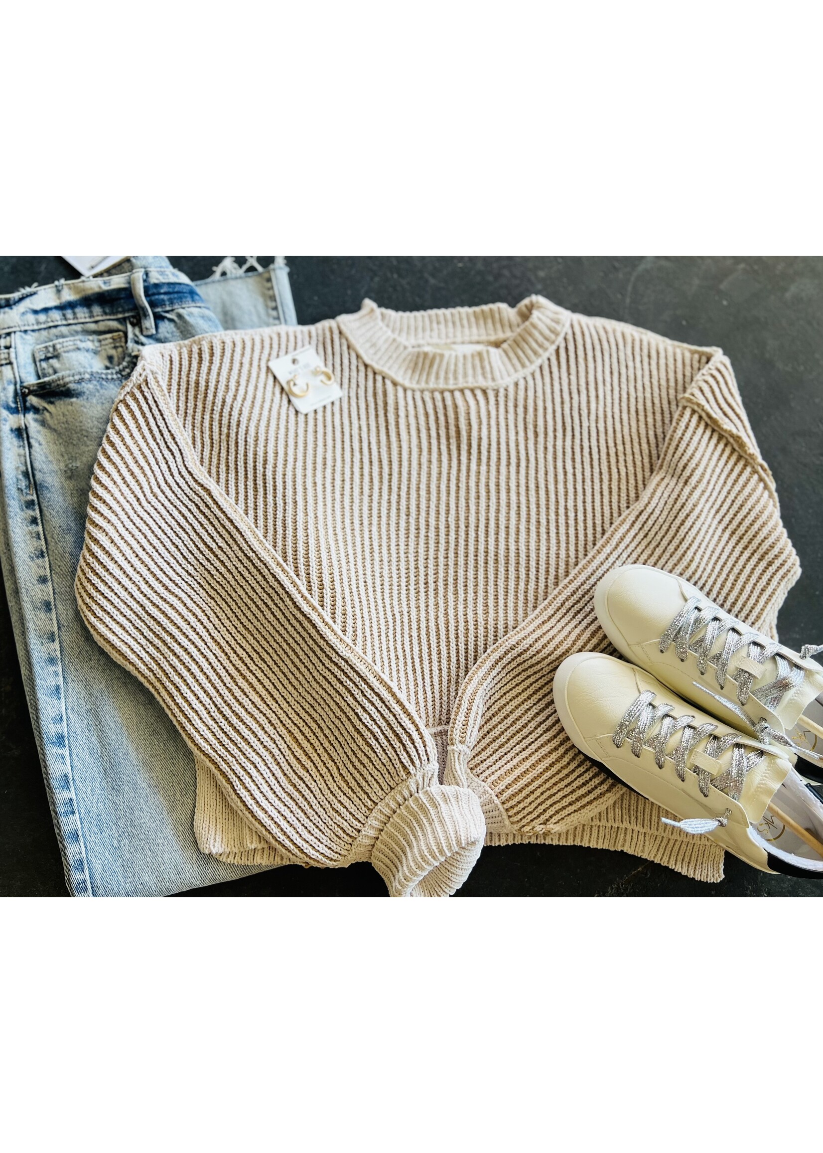 Two Tone Knit Sweater