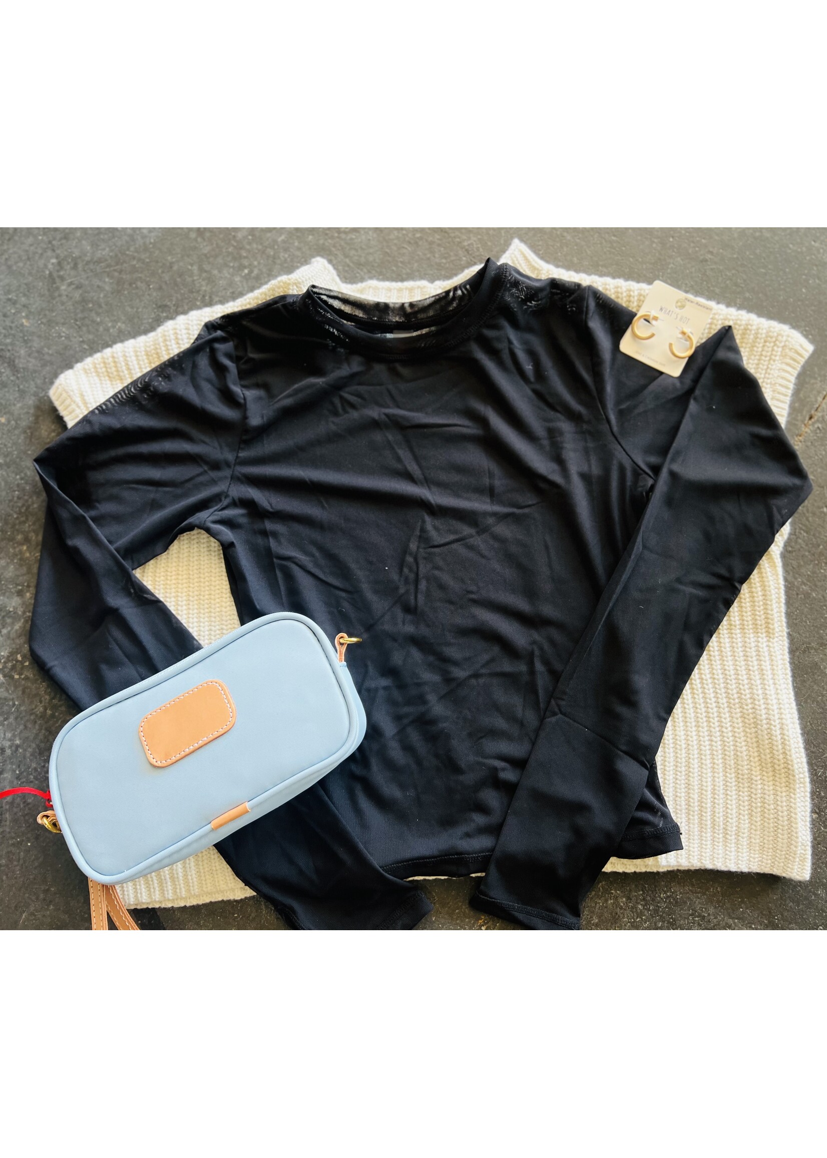Sheer Mesh Long Sleeve W/ Thumbholes
