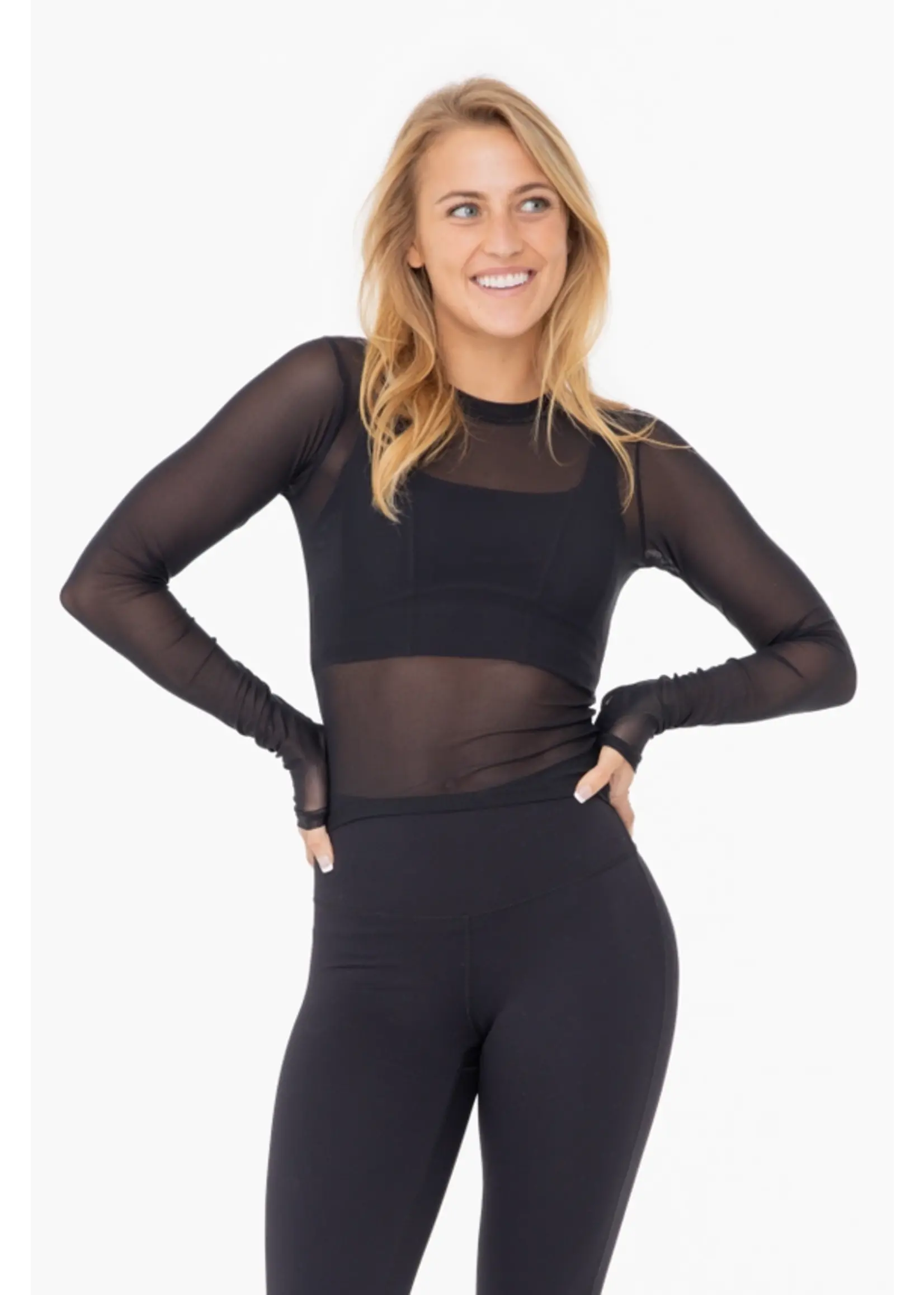 Sheer Mesh Long Sleeve W/ Thumbholes