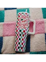 Merry & Bright Checkered Tumbler