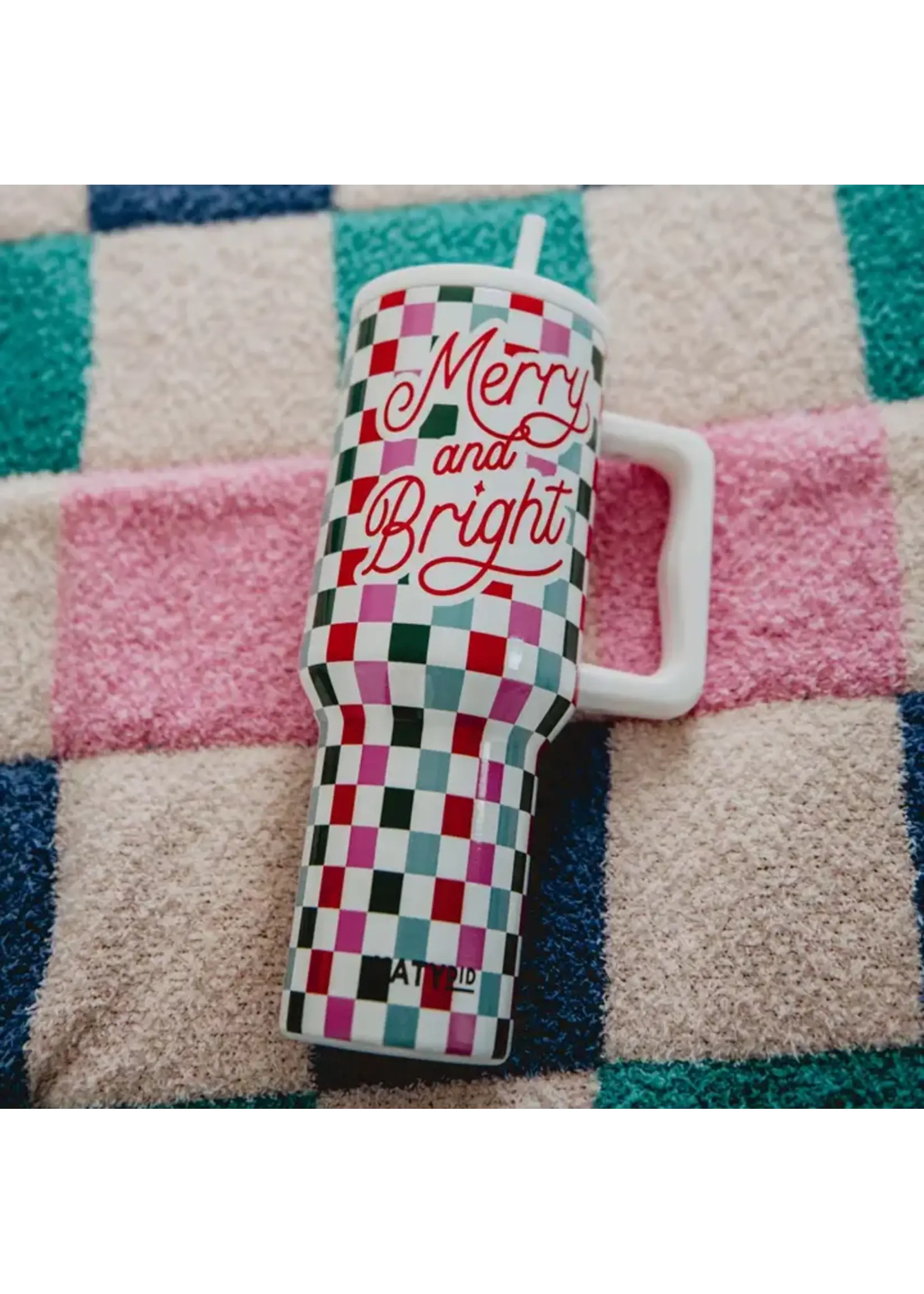 Merry & Bright Checkered Tumbler