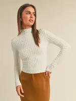 Textured Fabric Long Sleeve Top