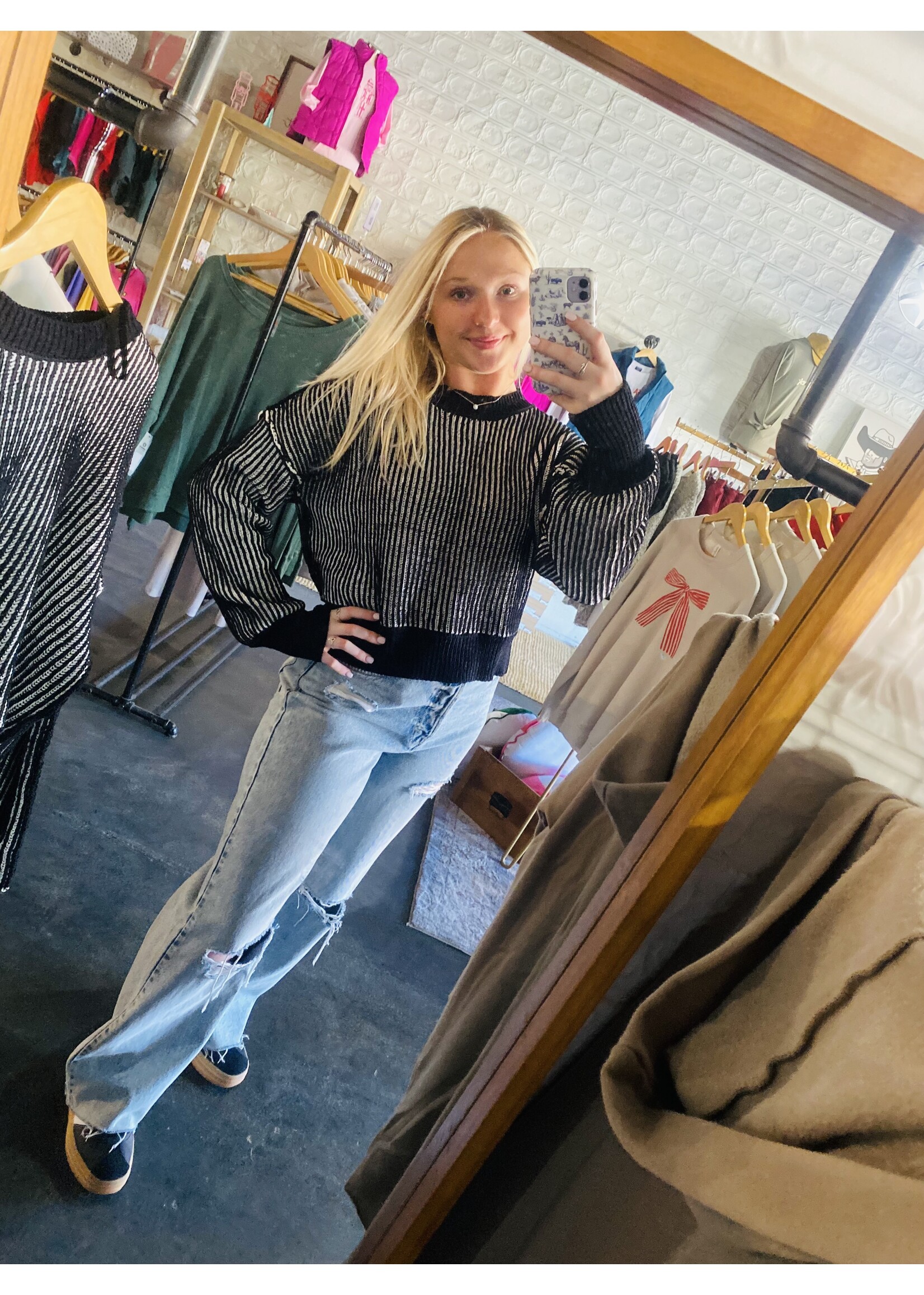 Two Tone Knit Sweater