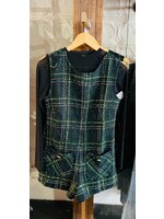 Sleeveless Two Tone Plaid Romper