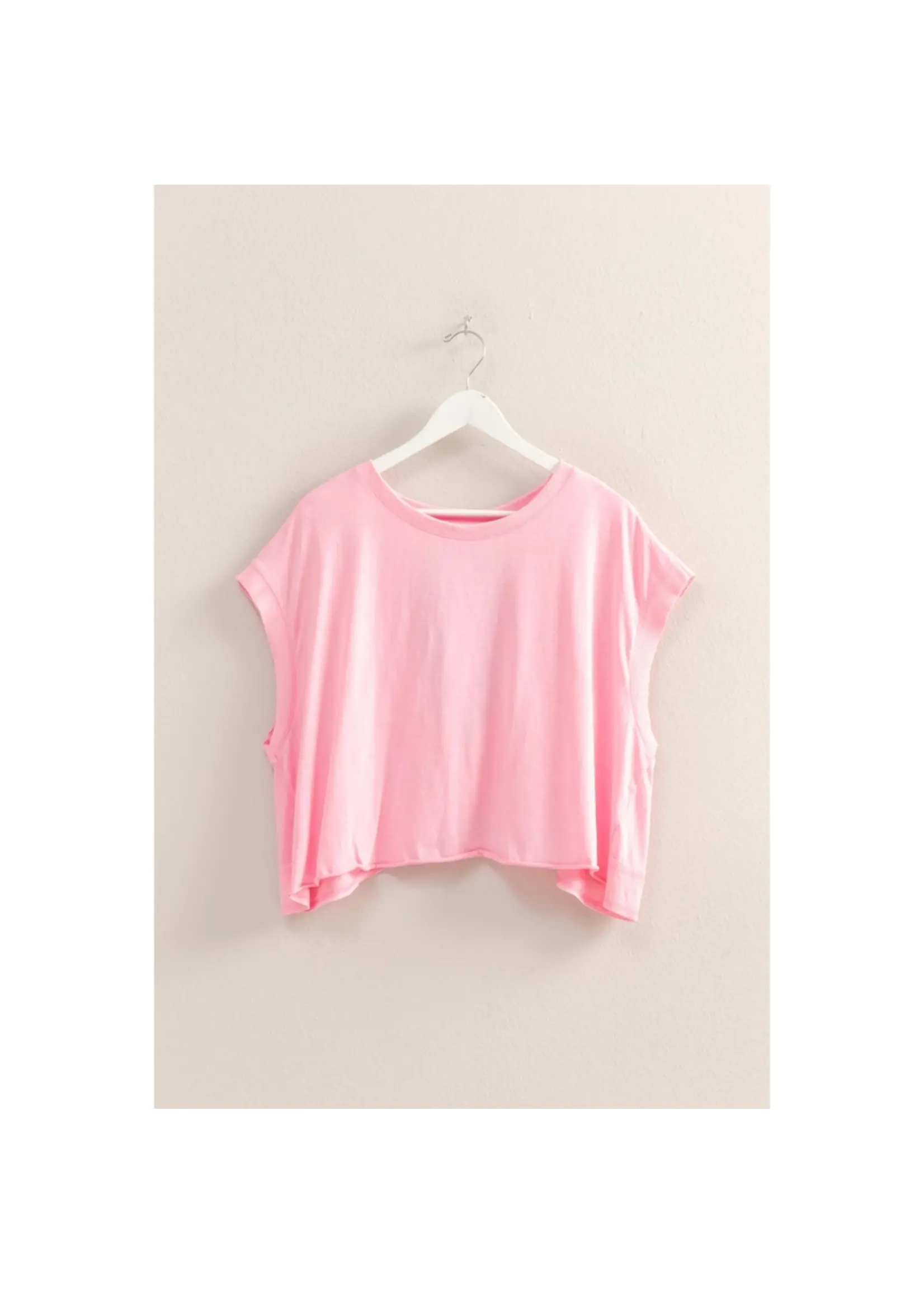Short Sleeve Relaxed Fit Open Back Top