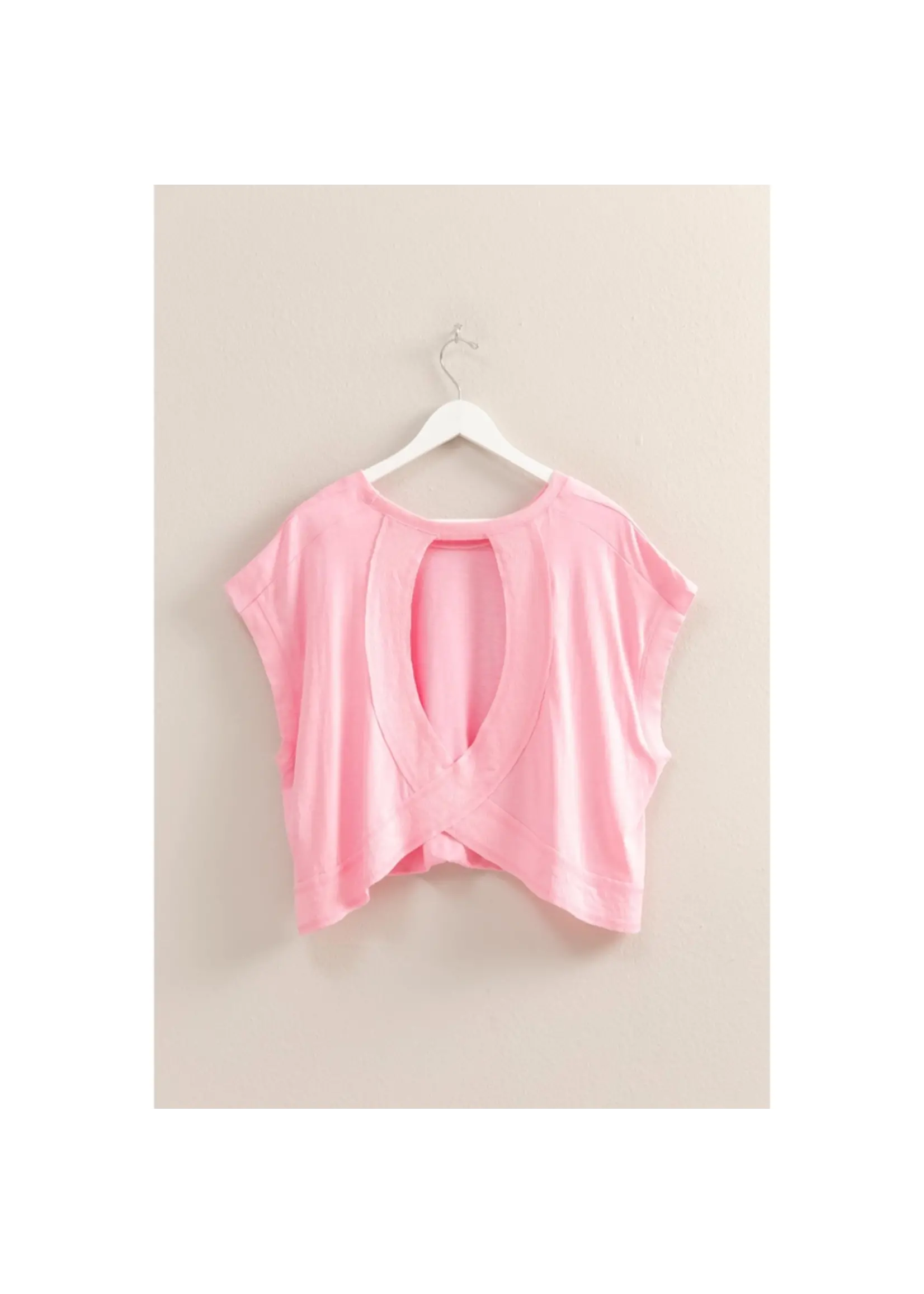 Short Sleeve Relaxed Fit Open Back Top