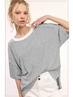 Striped Drop Shoulder