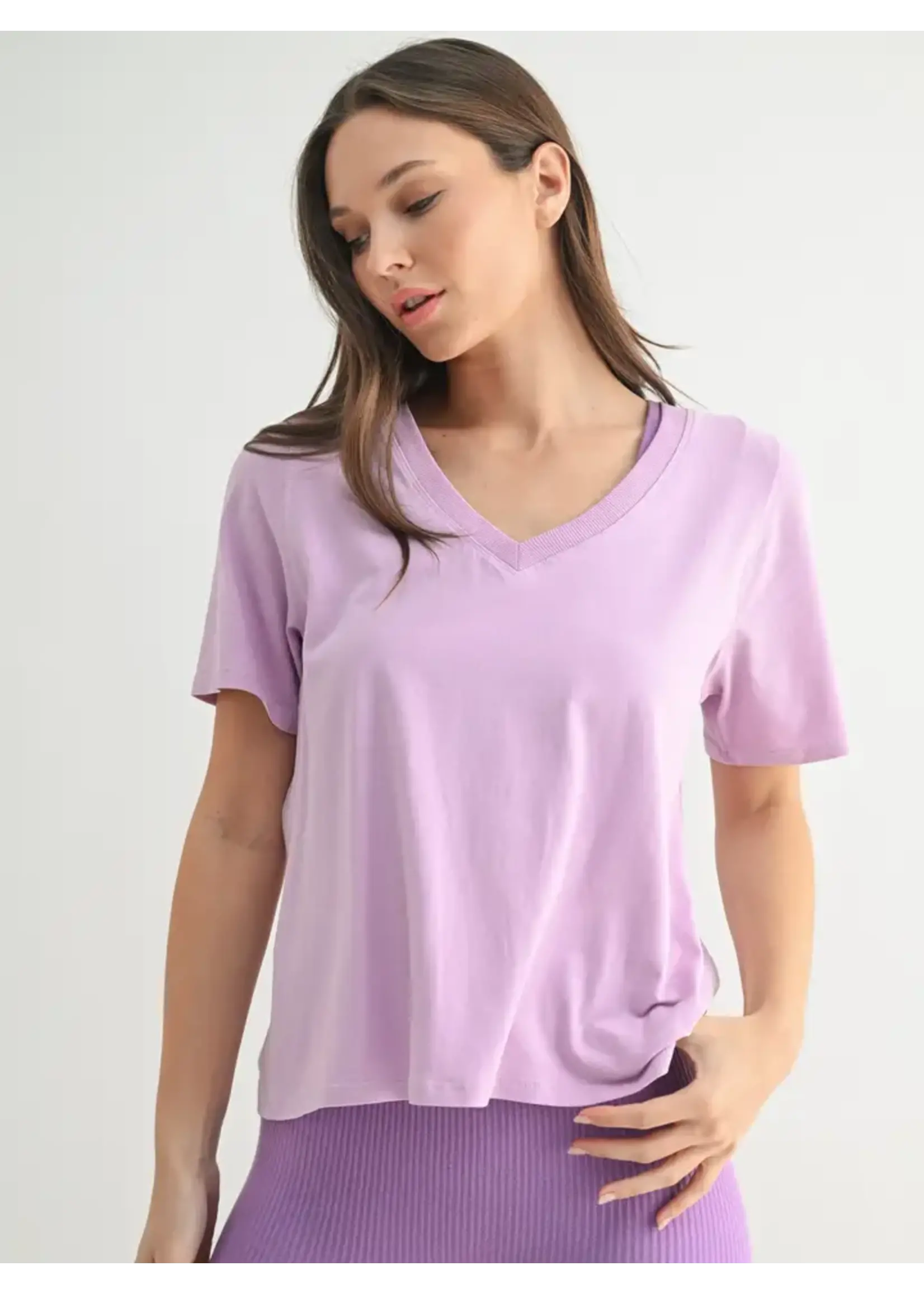 Prima Cotton Blend V-Neck Tee