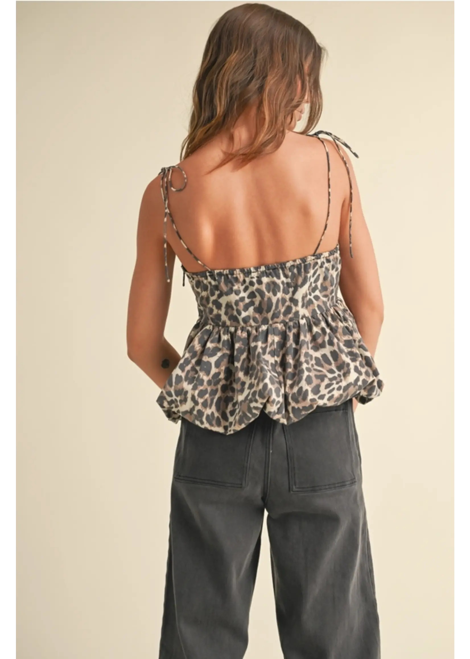 Leopard Print Ballon Bottom Top