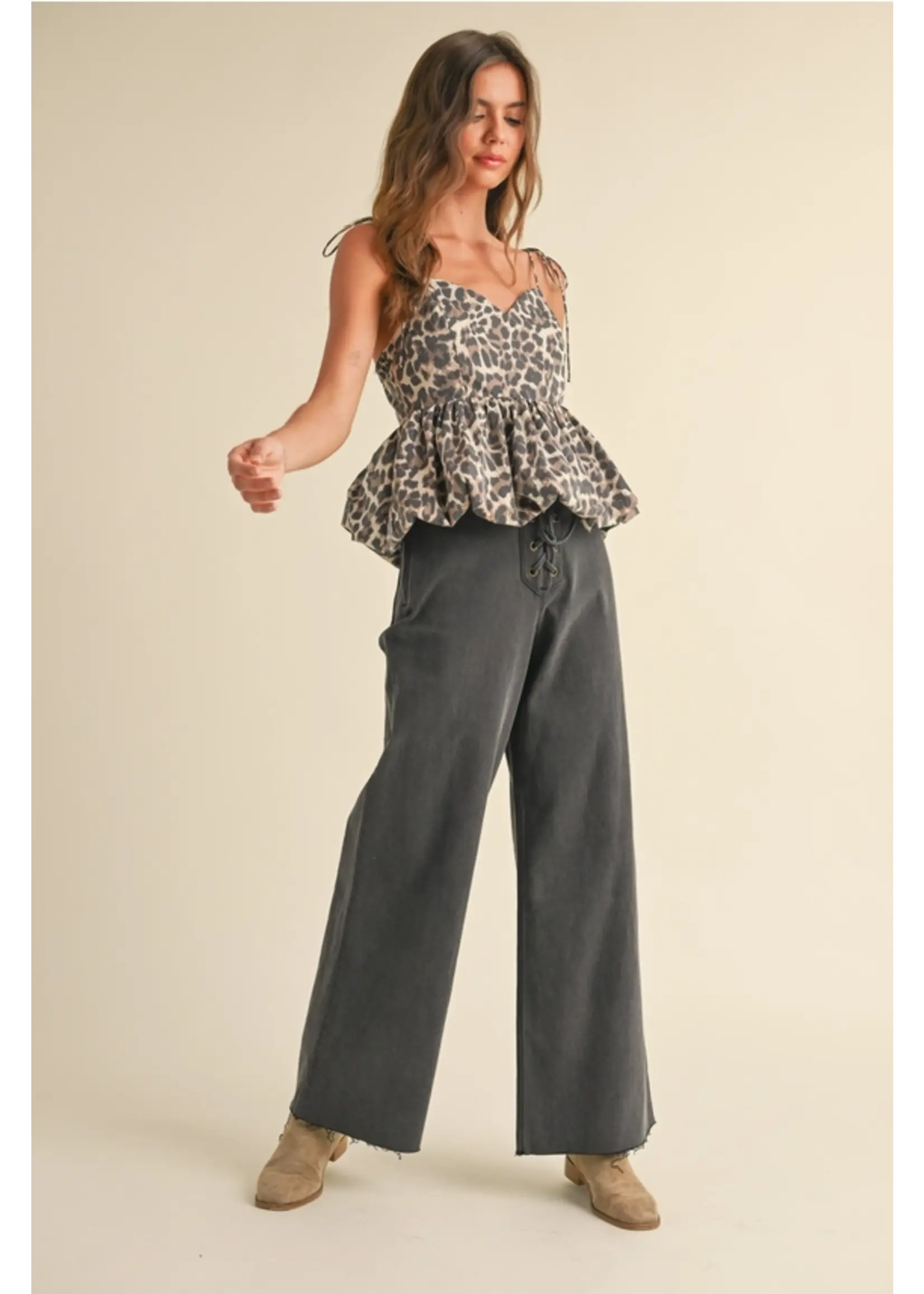 Leopard Print Ballon Bottom Top
