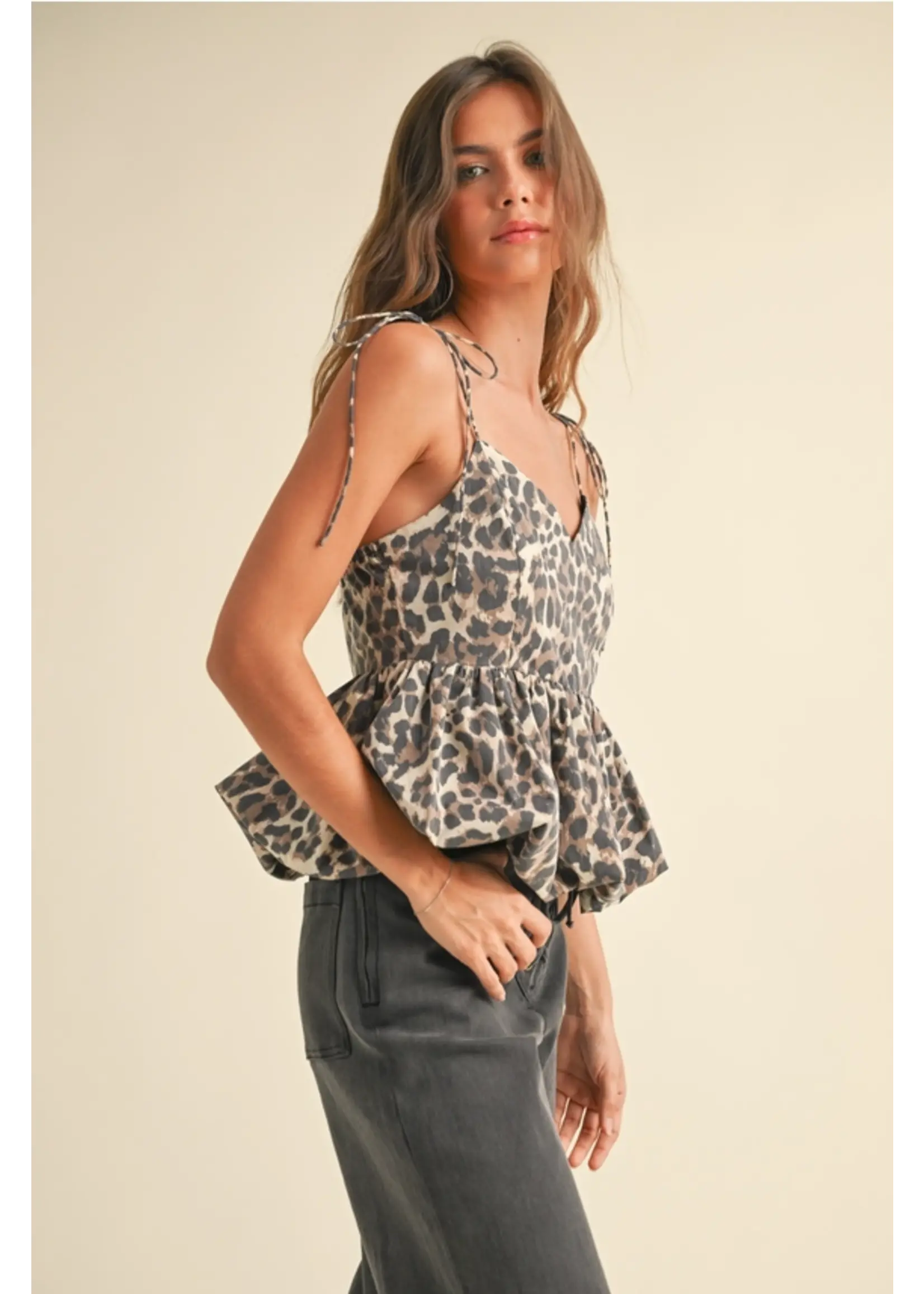 Leopard Print Ballon Bottom Top