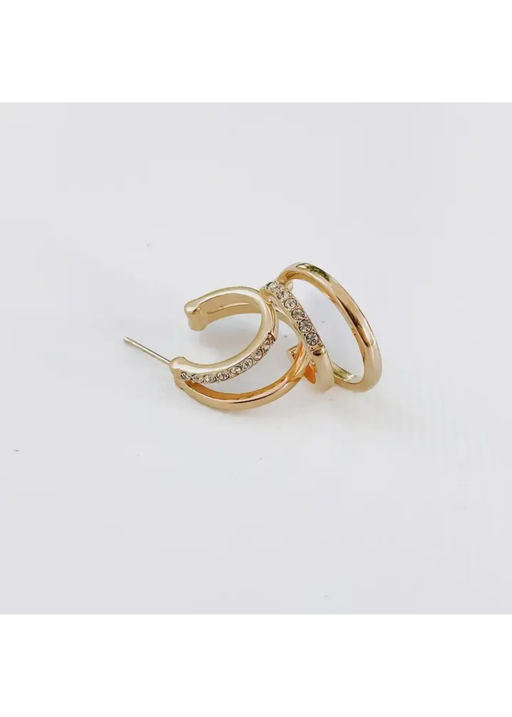 Crystal DBL Hoop Earring