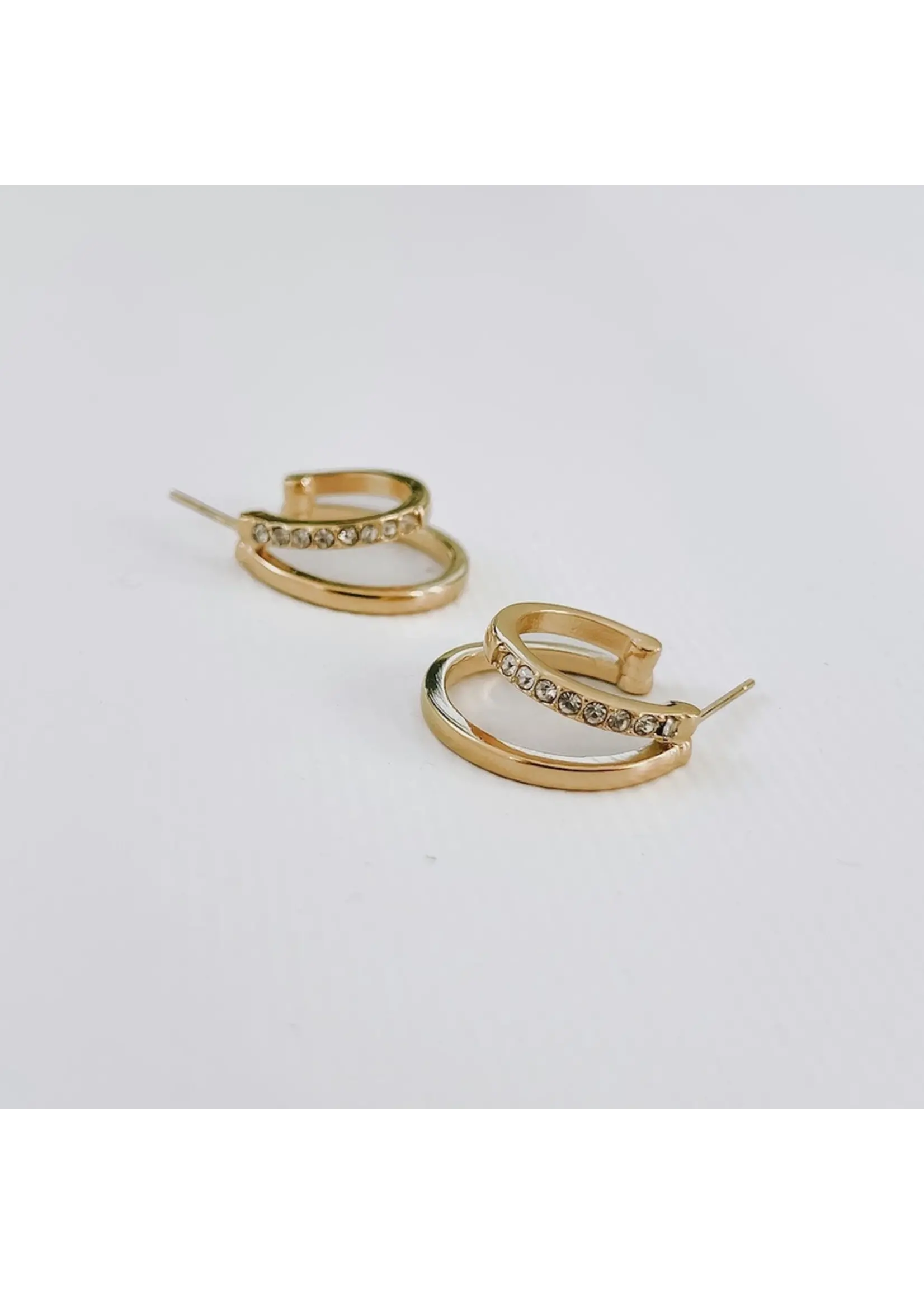 Crystal DBL Hoop Earring