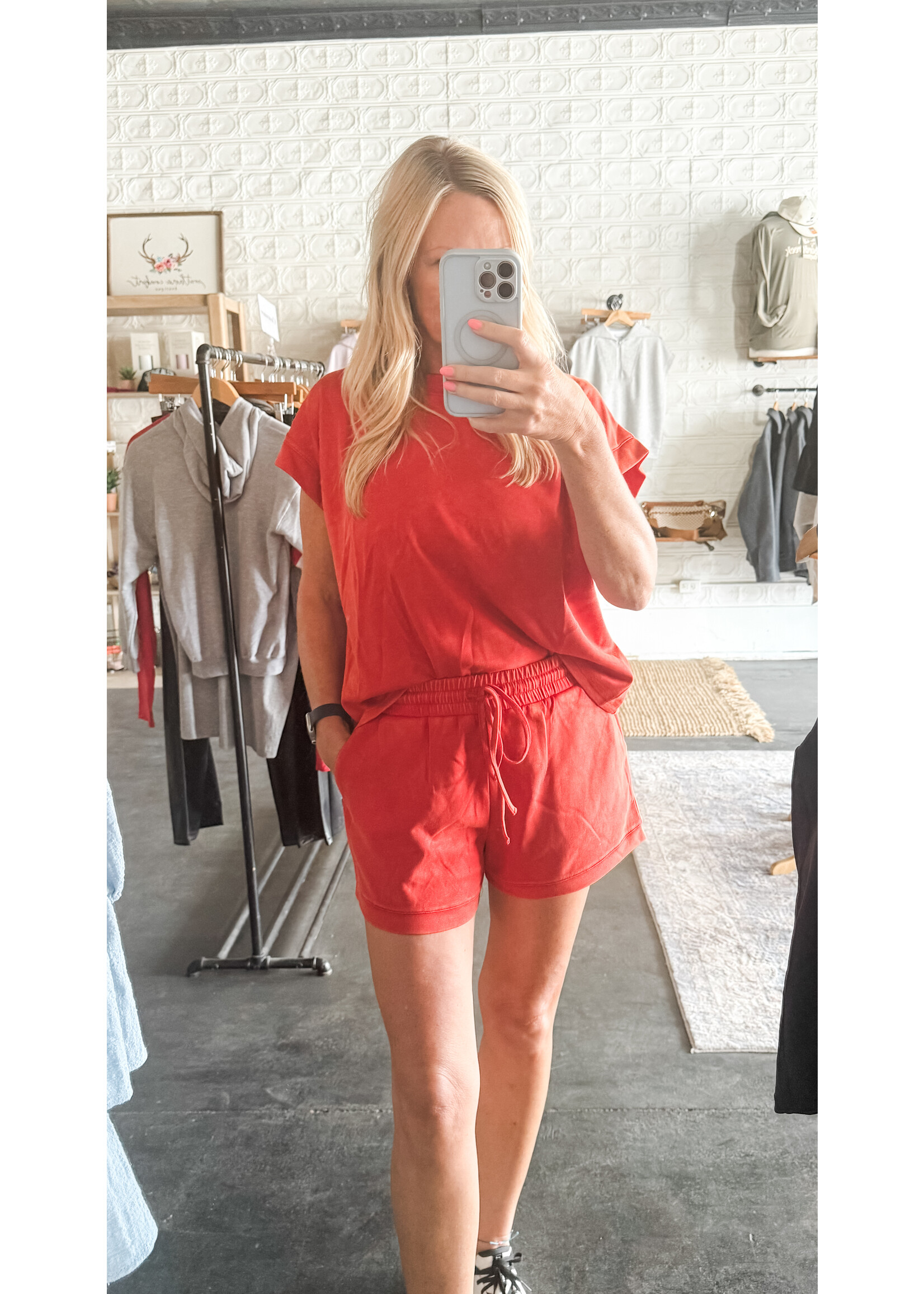 Game Day Mineral Washed Top and Shorts Set