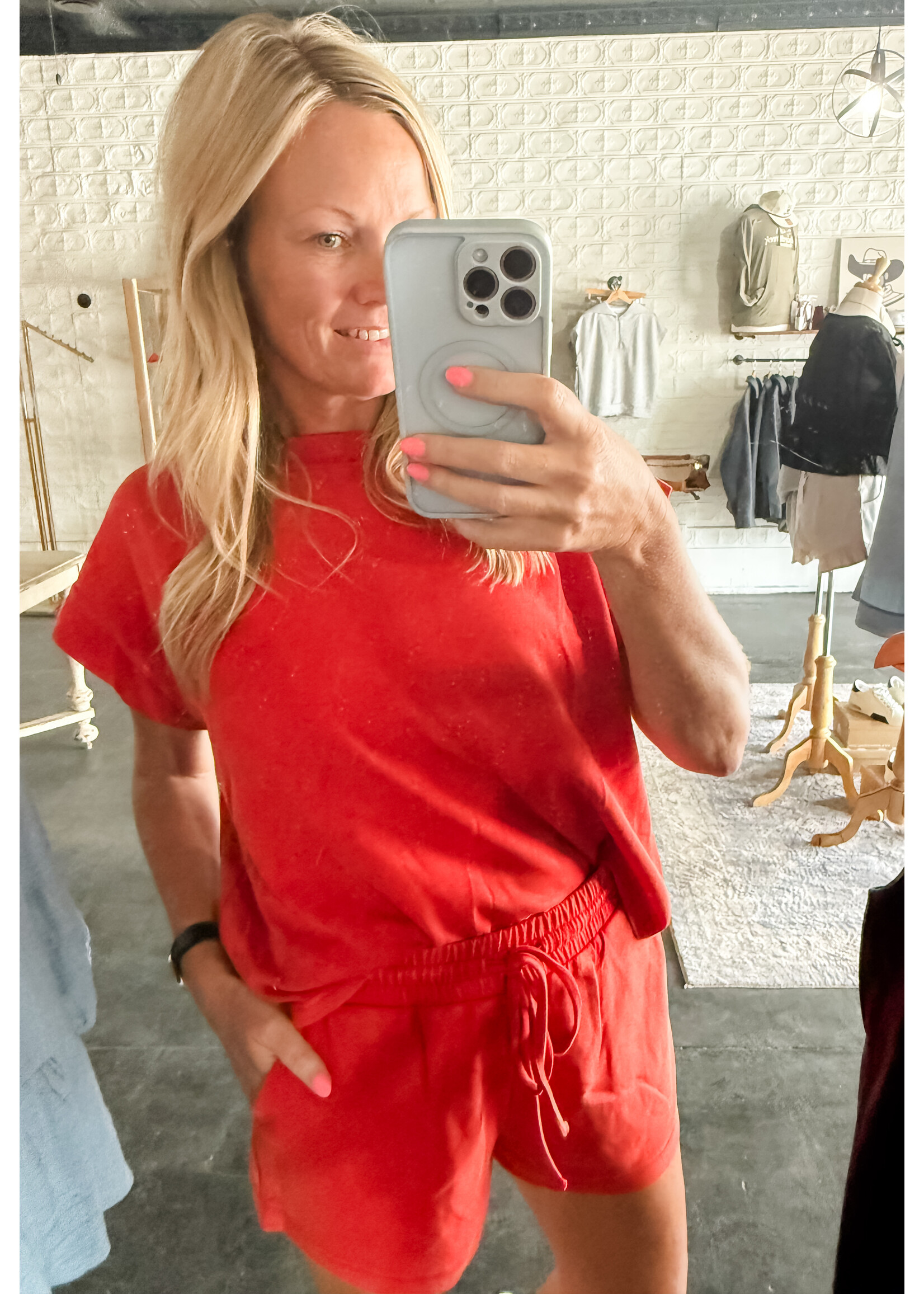 Game Day Mineral Washed Top and Shorts Set