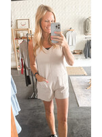 Textured Knit Overall Romper