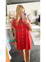 Game Day Button Front Airflow Shirt Dress