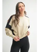 Contrast Edge Cropped Sweatshirt