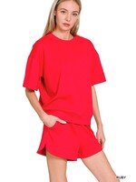 Scuba Round Neck Top & Dolphin Shorts Set