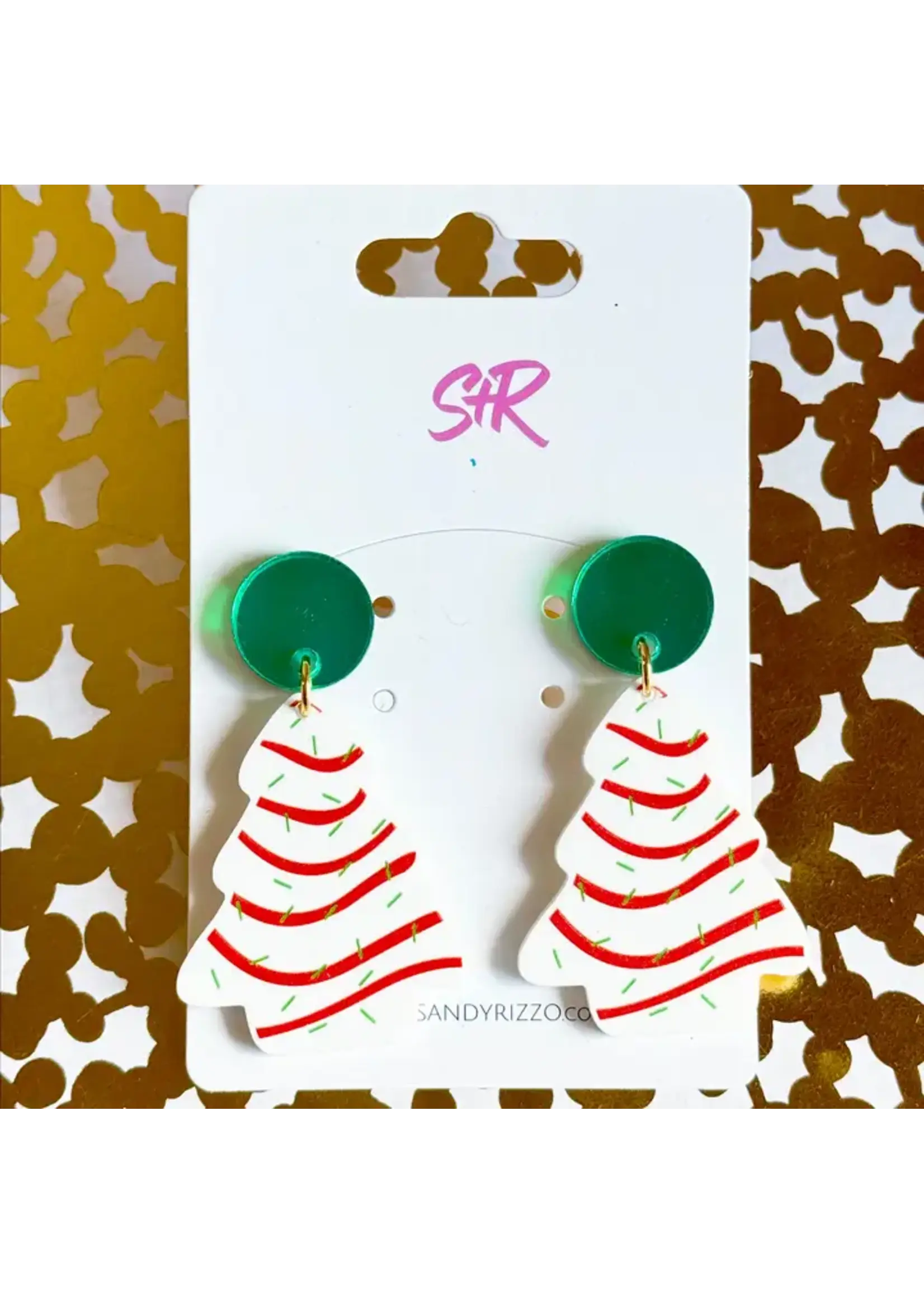 Christmas Tree Acrylic Cake Dangle Earring