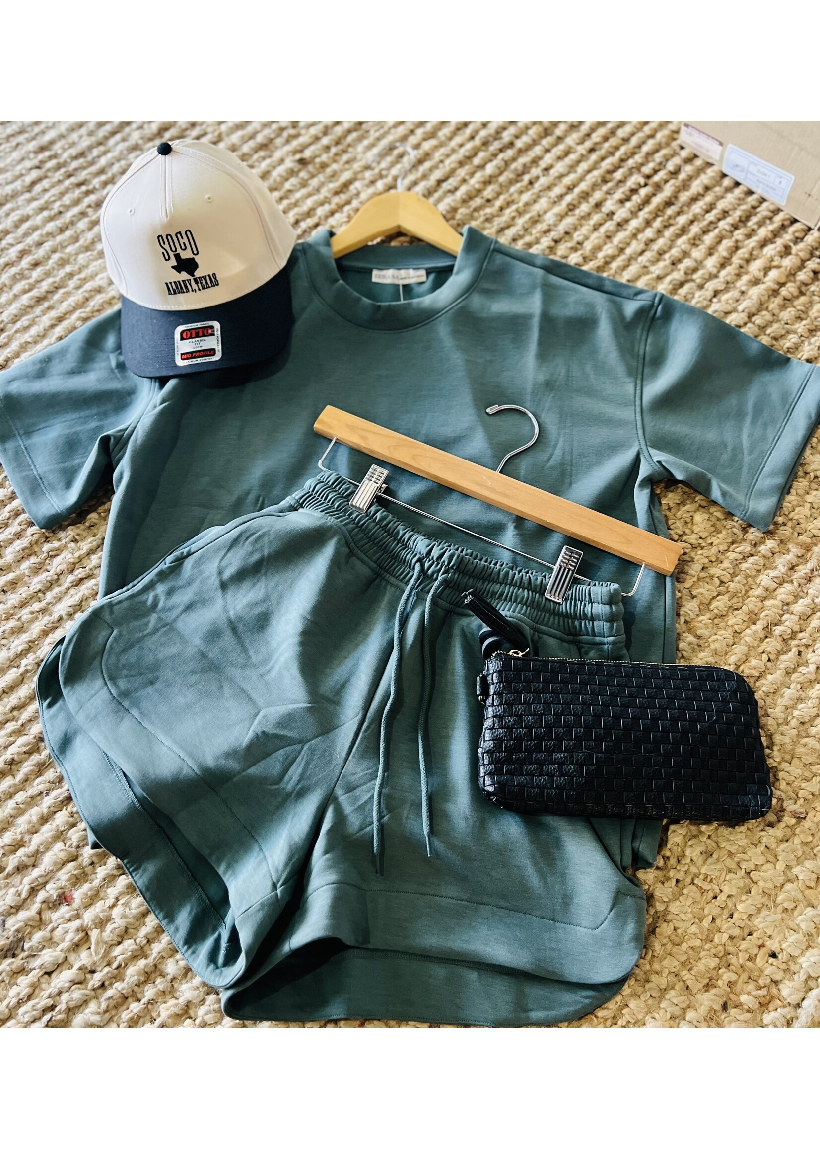 Scuba Round Neck Top & Dolphin Shorts Set