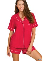 Short Sleeve Button Down PJ Set