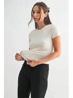 Essential Short-Sleeved Micro-Ribbed Athleisure Top