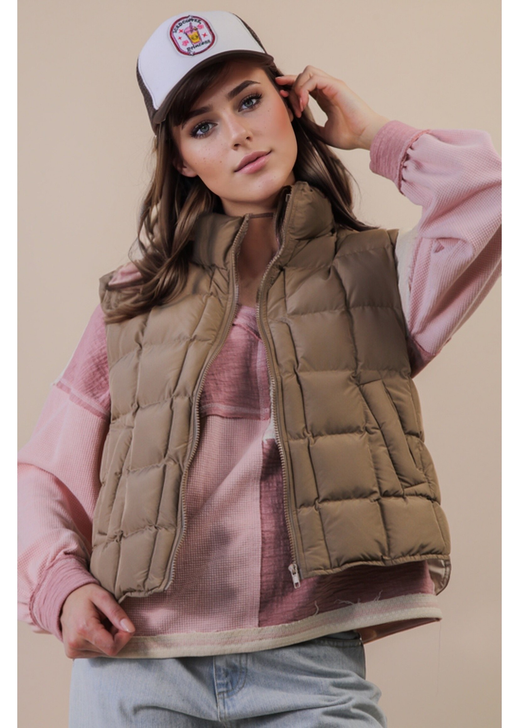 Solid Puffer Vest