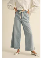 Washed Denim with Tie Front Pants