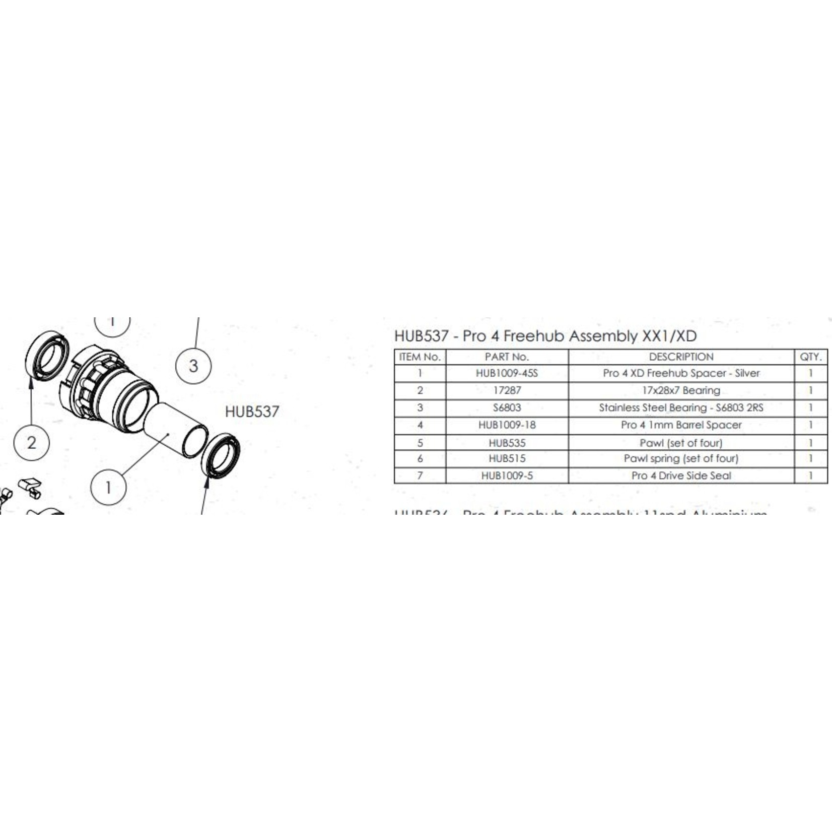 Hope Hope Pro 4 Freehub body - SRAM XD