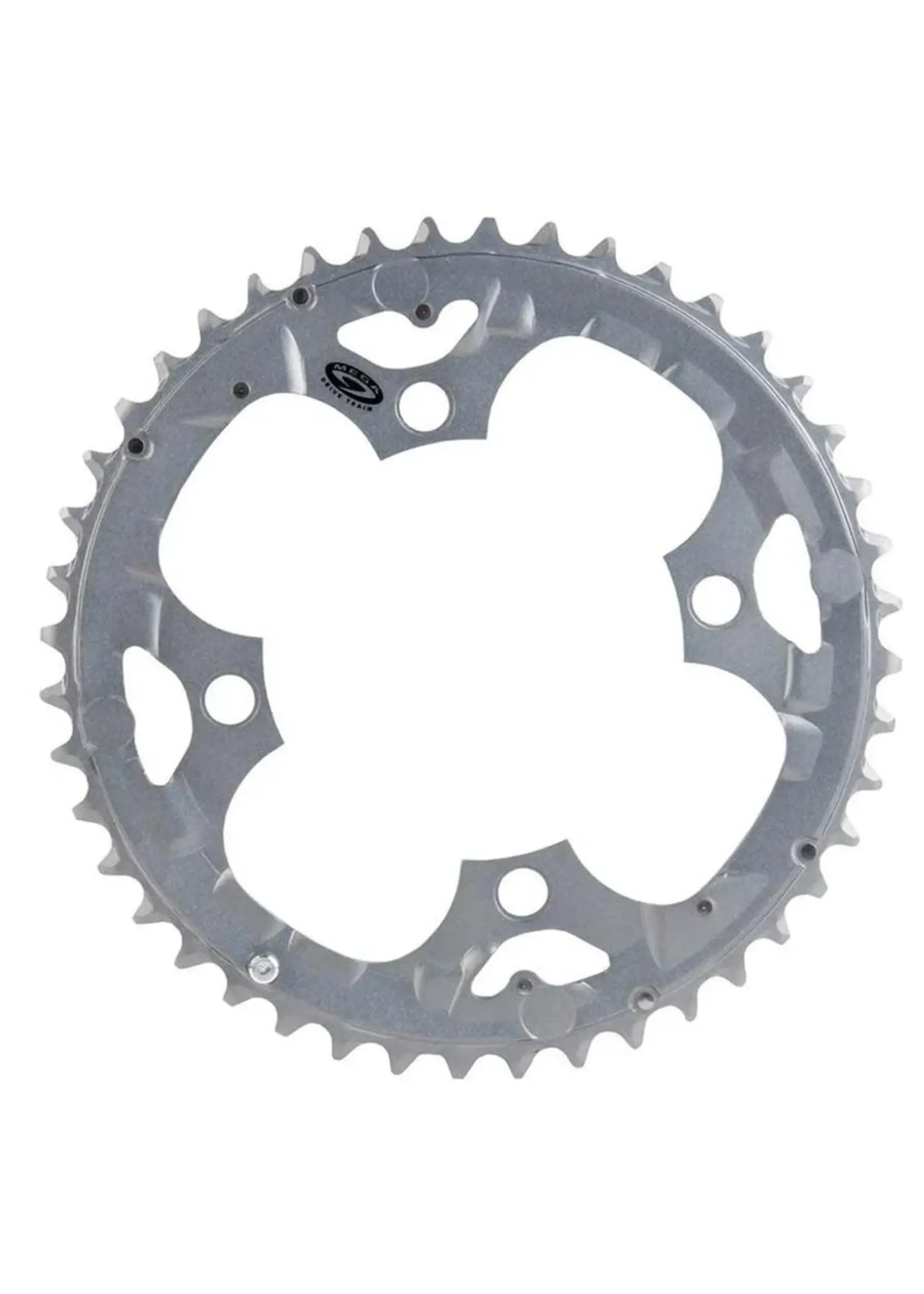 Shimano Y1LD98100, 44T, 9sp, BCD: 104mm, 4 Bolt, Deore FC-M590, Outer Chainring, For 22/32/44, Aluminum, Grey