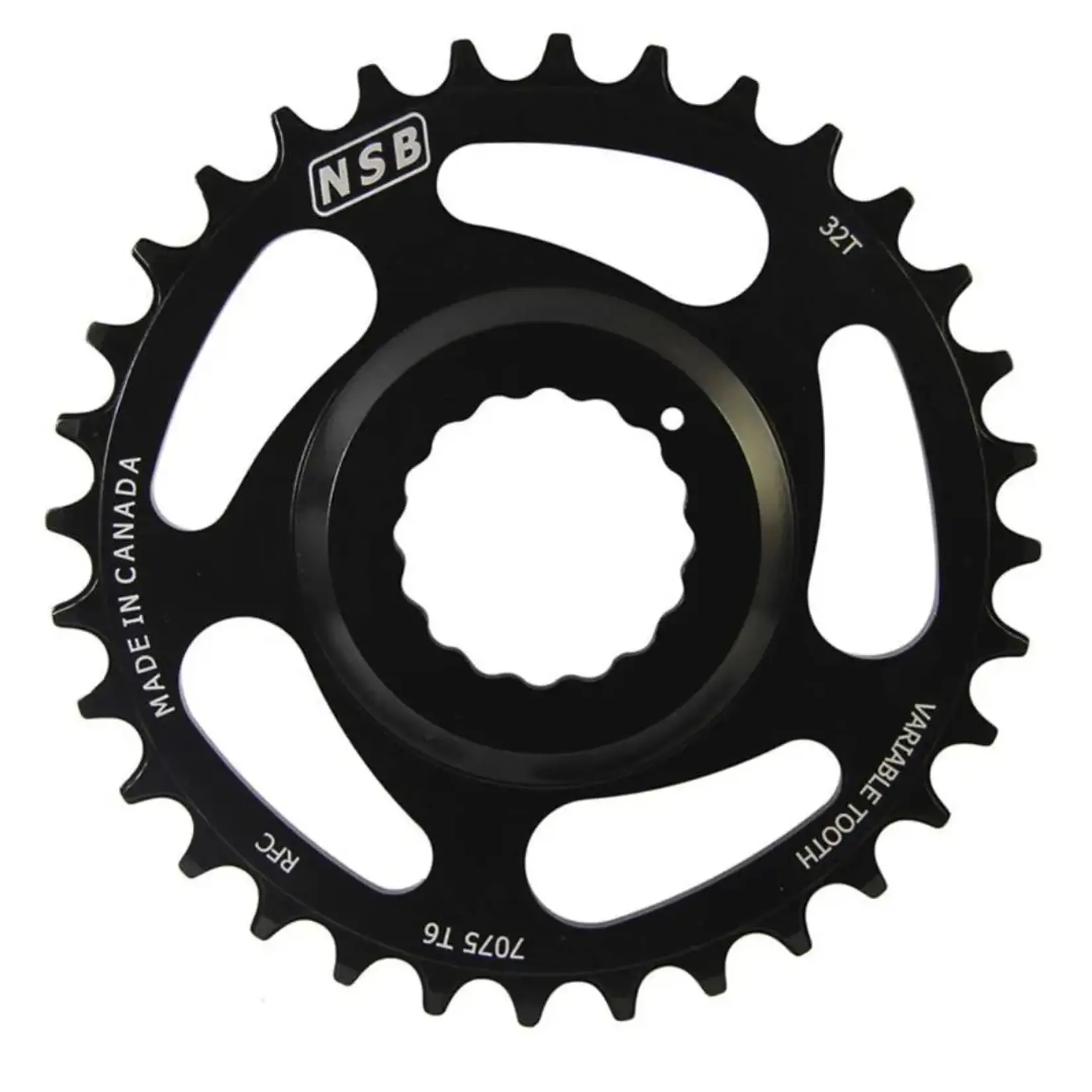 North Shore Billet Variable Tooth Chainring, Shimano M8000 & M7000, 64BCD, 28T, Black