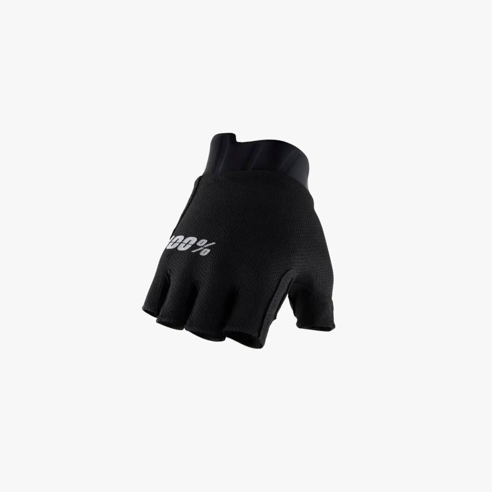 100% Exceeda Gel Short Finger Road Gloves, Black, Small