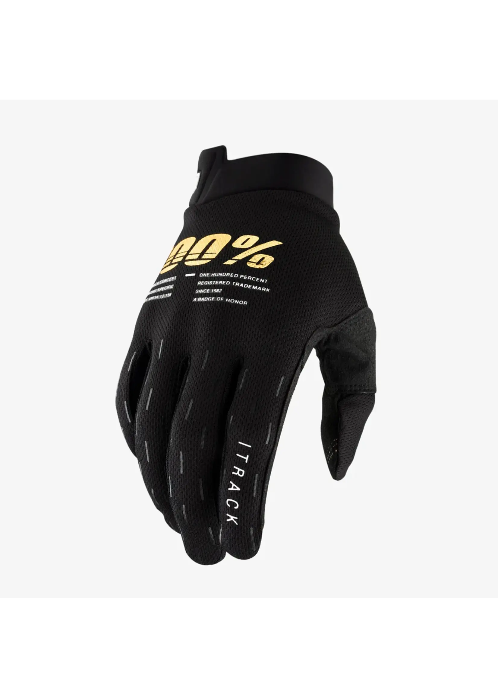 100% iTrack Gloves, Black, Youth Medium