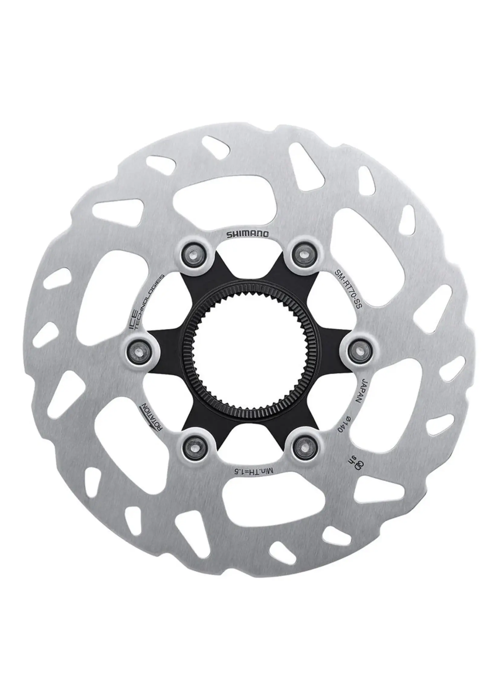 Shimano Rotor for Disc Brake, SM-RT70, SS 140MM, W/Lock Ring (External Spline Type)