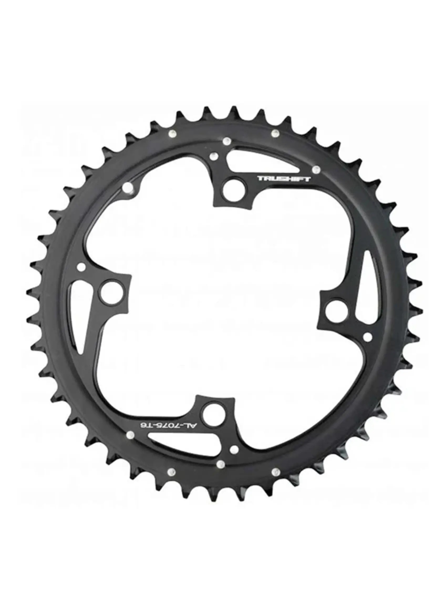 44T, 9 sp, BCD 104mm, 4-Bolt, Outer Chainring, For 22/33/44, Aluminum, Black, 11.6215.186.000
