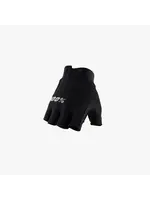 100% Exceeda Gel Short Finger Road Gloves, Black, Size Large