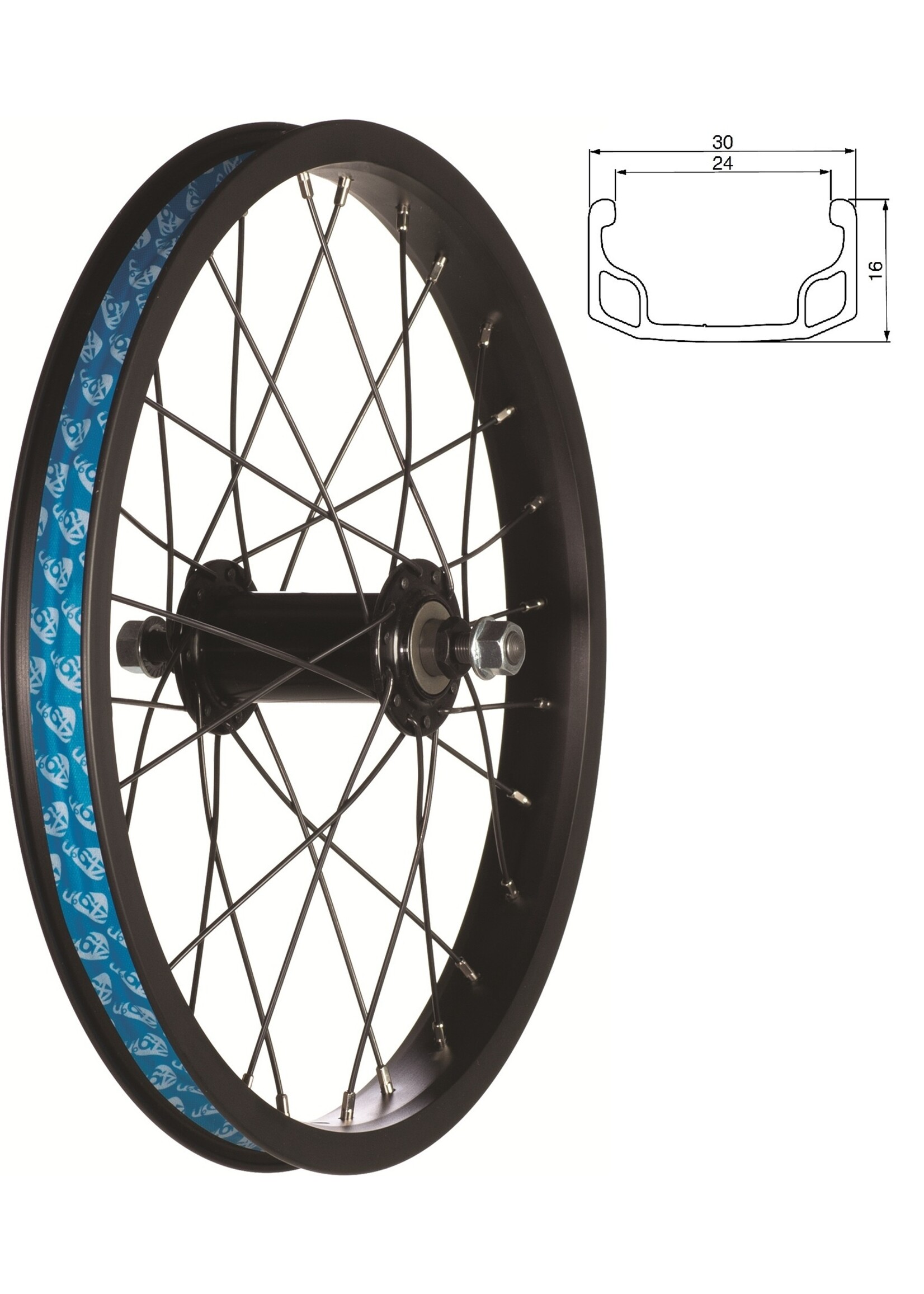 16" FRONT WHEEL - NUTTED