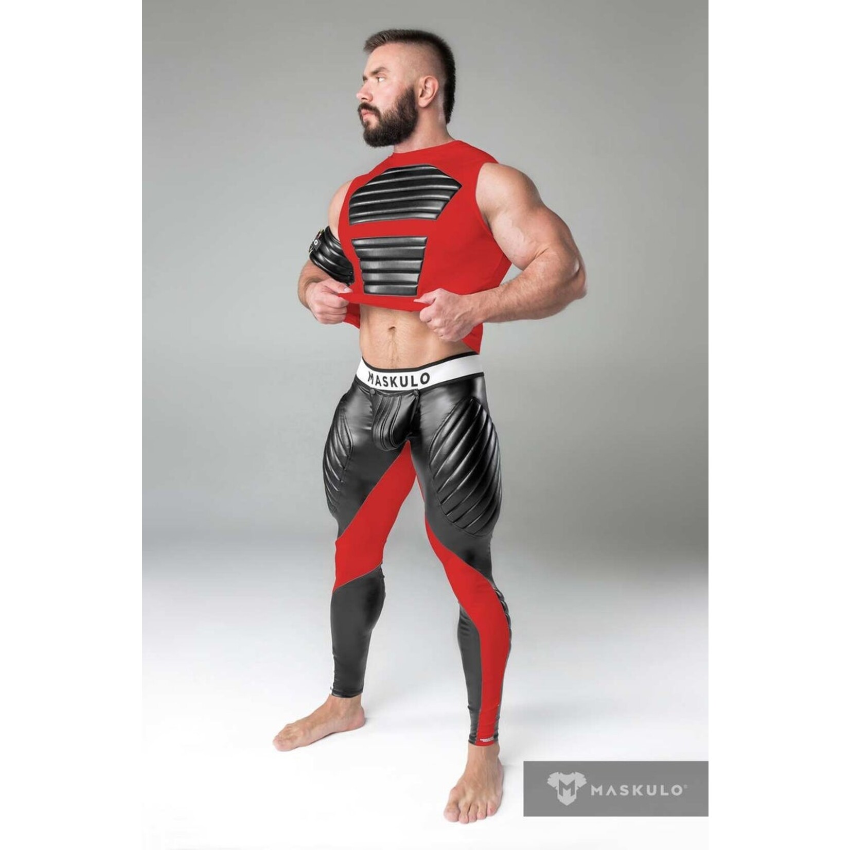 Maskulo/Outtox Maskulo Armored Leggings  Codpiece RED