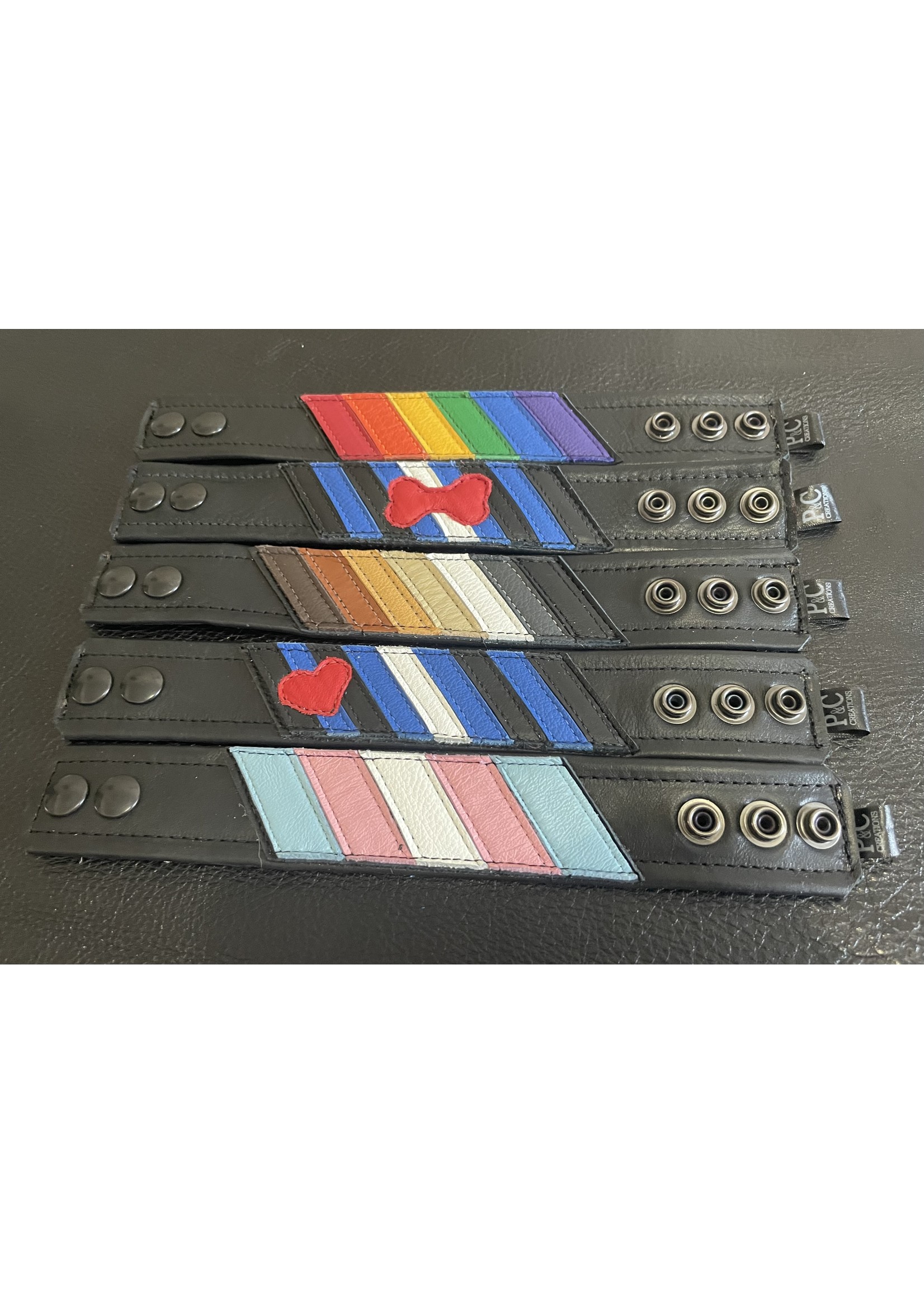 P & C Creations P&C Leather Wrist Bands - Flag Series